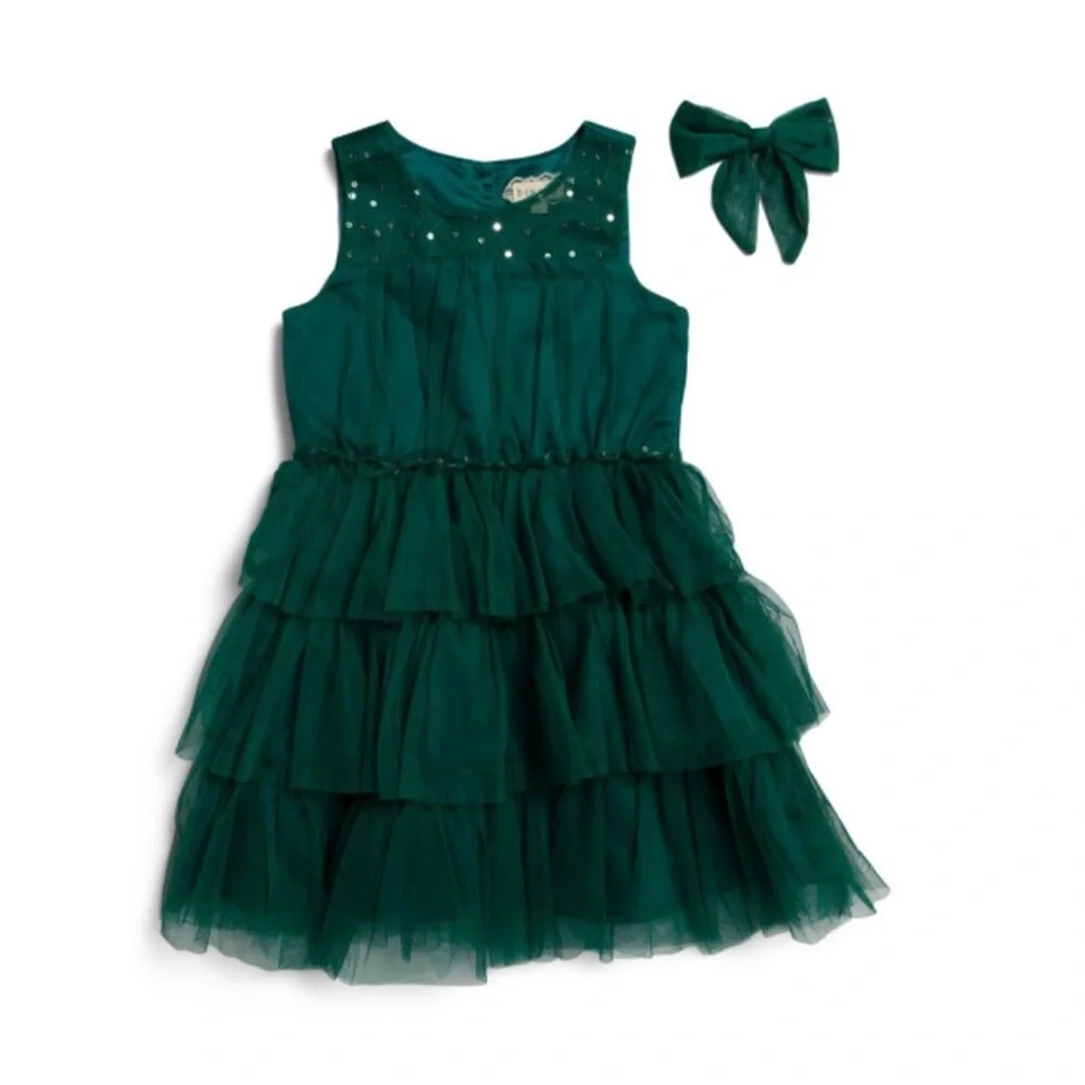 🆕Btween Girls Tulle Dress & Hair Clip Set